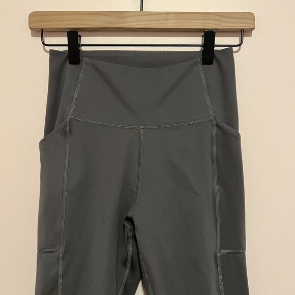 Girlfriend Collective Pocket 7/8 High Waisted Leggings Green/Grey Women's S - Picture 6 of 6